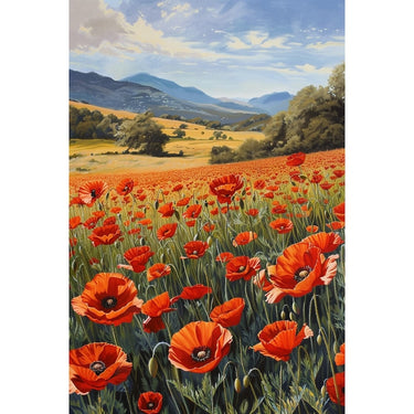 Red Poppy Field Canvas